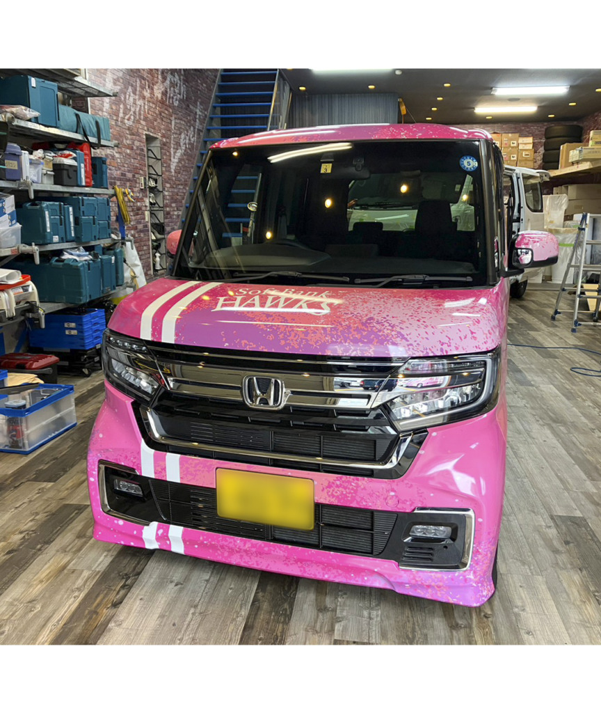 8581：ピンクフルデー2023年♡（N-BOXラッピング）施工 | 【福岡の看板